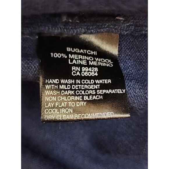 Black Label Bugatchi Sz M Merino Wool Quarter Zip Gradient Sweater Italy READ - Picture 5 of 6